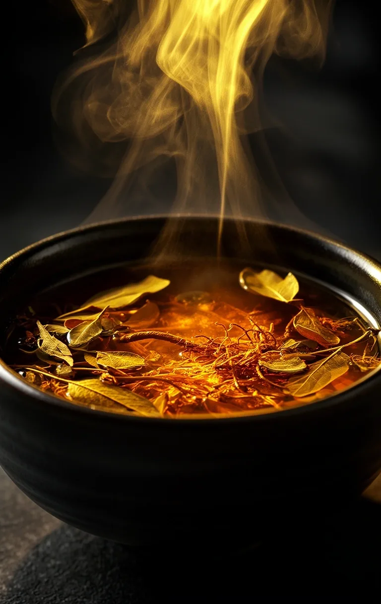 Infusion botanique en gros plan