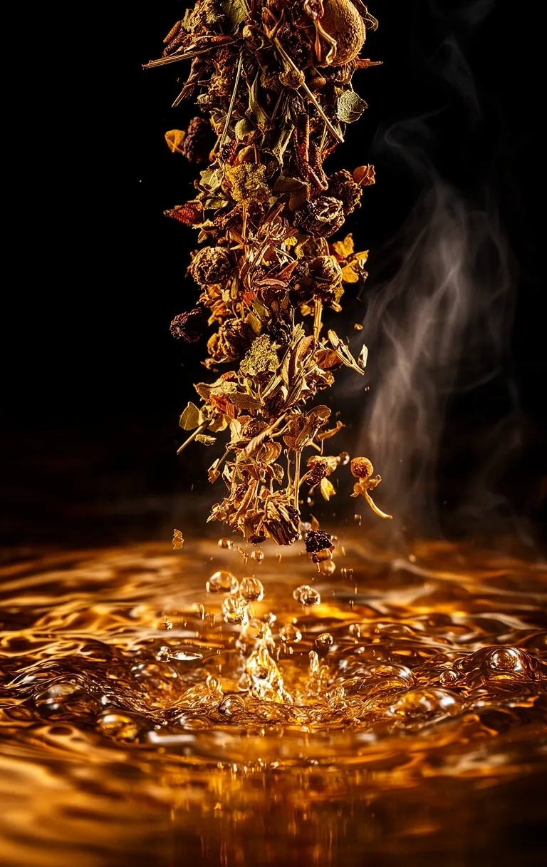 Infusion de plantes en gros plan