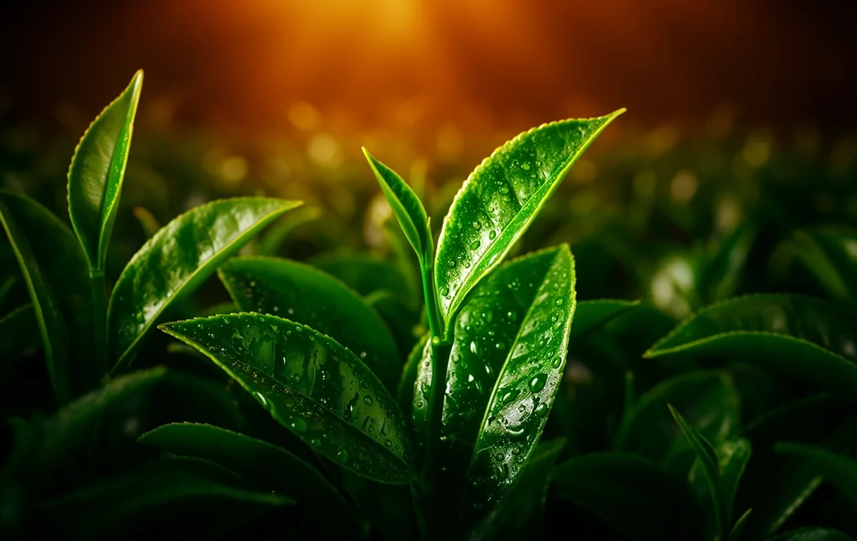 Feuilles de thé vert de haute qualité